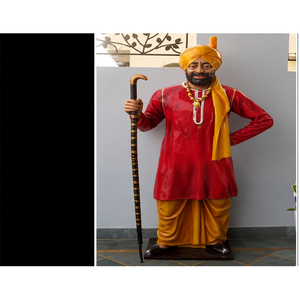 Punjabi boda Darban estatua Punjabi Sardar fibra estatua entrada Australia boda entrada decoración venta DST exportaciones Bhangra - Product Image 1