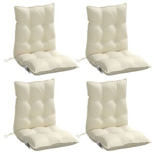 Juego de 4 Cojines para Silla de Respaldo Bajo de Tela Oxford Crema, 100% Poliéster, para Uso en Exteriores - Product Image 3