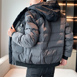 Veste d'extérieur homme hiver 2026 tendance, en coton imperméable réversible, col montant épais, chaud, avec revêtement en mélange de laine, grandes tailles - Product Image 2