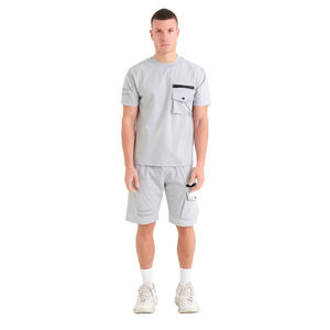 Dernier design, nouveau ensemble été homme 2 pièces, ensemble sportif homme avec poches, manches courtes, 100% coton, chemise et short pour usage quotidien - Product Image 1