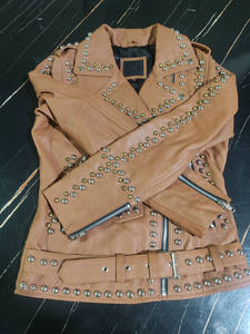 Chaquetas de Cuero Genuino para Mujer, Estilo Varsity, Moda Urbana, Transpirables, Resistentes al Viento, con Calefacción, Múltiples Bolsillos, Cierre de Cremallera, Venta al Por Mayor - Product Image 2