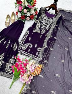 Ensemble Sharara prêt-à-porter tendance, entièrement cousu, comprenant un haut, un Sharara et un dupatta, tenue ethnique de haute qualité pour femmes. - Product Image 4
