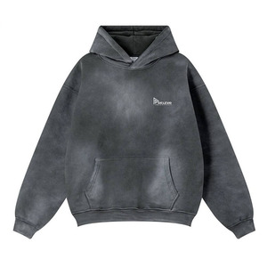 Sweat à capuche oversize délavé à l'acide 332GSM |   Sweat à capuche épais et lourd avec logo personnalisé, MOQ 2 pièces, tissu polaire fabriqué au Pakistan - Product Image 5