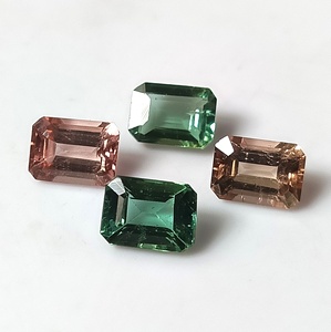 Ensemble de tourmalines zambiennes multicolores pastel naturelles, 6,55 carats au total, taille émeraude 8x6 mm, 4 pierres précieuses calibrées en vrac - Product Image 3