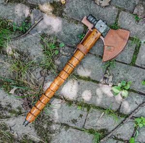 STEEL CRAFT INTERNATIONAL Hacha de martillo de acero de Damasco forjado a mano con espiga completa de 19 pulgadas y mango de madera, grado DIY, ODM, 1 año de garantía - Product Image 5