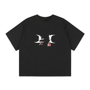 เสื้อยืดแขนสั้นลายการ์ตูนสไตล์ฮิปฮอปอเมริกันแนวสตรีทลำลองใส่สบายผ้าฝ้าย 280 น้ำหนักปกติความยาวปกติ - Product Image 2