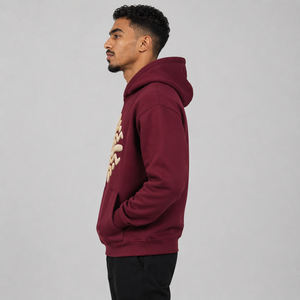 Sweat à capuche imprimé en polaire avec graphismes texturés en tissu chaud et intérieur doux pour un style streetwear hivernal confortable - Product Image 3