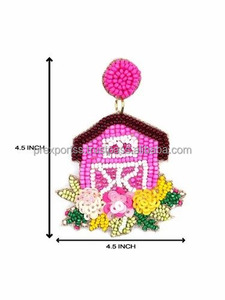 ต่างหูห้อยประดับลูกปัดหลากสีสไตล์คลาสสิกงานแฮนด์เมดจากอินเดีย เครื่องประดับแฟชั่นสำหรับงานปาร์ตี้ เหมาะสำหรับทั้งชายและหญิง - Product Image 2