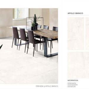 กระเบื้องพอร์ซเลนขัดเงาขนาด 600x1200 มม. ลายแกะสลัก สำหรับปูพื้นตกแต่งภายในสไตล์โมเดิร์น - Product Image 1