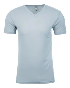 Next Level - Camiseta 6440 de camurça com gola V azul claro, camiseta de bebê com gola redonda de algodão penteado, camiseta respirável em poliéster