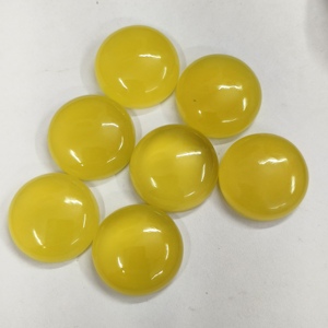 Cabochon de jade jaune taille brillant rond, pierre précieuse en vrac pour la création de bijoux, bagues et pendentifs - Product Image 3