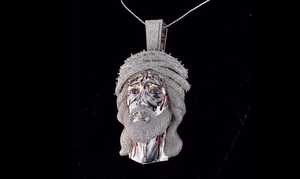 Colgante de Moissanita con Rostro de Jesús, Estilo Iced Out, Amuleto Religioso para Fiestas, con Diamante de Corte Redondo de Plata 925, Joyería Fina, Colgantes y Amuletos - Product Image 4