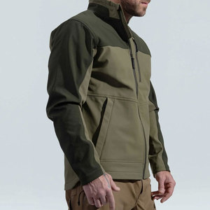 Chaqueta Softshell Verde Oliva para Hombre con Cierre de Cremallera, Cuello Alto, Resistente al Viento, Estilo Casual, para Otoño, de Poliéster y Nailon - Product Image 6