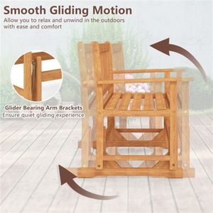 Dondolo da Esterno in Legno a 2 Posti, Panca a Dondolo per Patio - Product Image 6