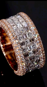 Iced Out Moissanite Diamond Band <b>Ring</b> 925 Sterling Silver Hip Hop Bling Luxury <b>Statement</b> <b>Ring</b> Full Pave <b>Ring</b> Gift for Unisex - Product Image 3