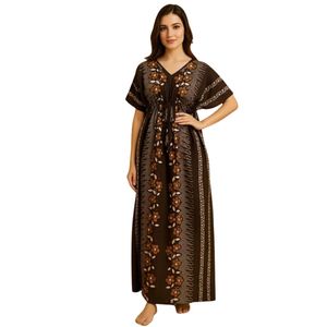 Chemise de nuit en coton pur pour femmes |   Kaftan Maxi pour femmes |   Robes de nuit kaftan pour femmes - Product Image 1
