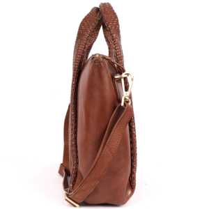 Bolso de Mano de Cuero Tejido Marrón para Mujer, Bolso de Hombro Vintage con Correa Cruzada, Bolso de Cuero Genuino Suave, Regalo para el Trabajo - Product Image 2