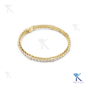 3.00 MM Round and 3.50 MM Princess Cut Diamond Tennis <b>Bracelet</b> 14K 18K <b>Solid</b> Gold Fine Women Luxury Jewelry Manufacturer - Product Image 5