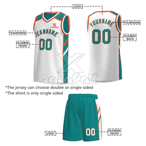 Uniformes de basket-ball réversibles personnalisés, respirants, à séchage rapide, en tissu mesh polyester pour les entraînements et les matchs officiels d'équipe - Product Image 4