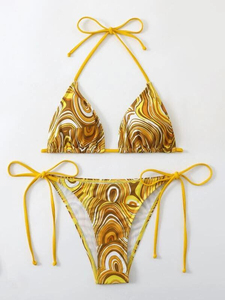 Traje de Baño de Alta Calidad para Mujer, Bikini Sublimado Personalizado, Sujetador con Cordón Ajustable, Traje de Baño de Color Sólido con Bordado - Product Image 5