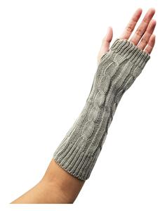 Manguito de punto trenzado gris unisex para adulto, sin costuras, de acrílico, cálido, ligero y transpirable para el invierno - Product Image 1