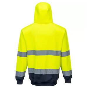 Polyester Breathable High Visibility Warning Security Working Winter Construction Safety Zipper Sweatshirt Hoodie - Product Image 2