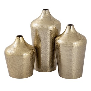 Gold Finishing Wholesale Large Lightweight Customizable Floor Vases Tall Wedding Aluminum Modern Handmade Luxury Christmas Vase - Product Image 2