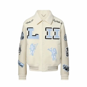 Classic Winter Varsity <b>Jacket</b> Durable Canvas Waterproof Breathable School Team <b>Baseball</b> Letterman Front Logo OEM Wholesale - Product Image 1