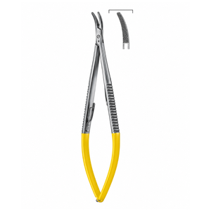 Pinza curva Castroviejo con inserciones TC, pinzas de disección y enucleación con certificación CE para uso en cirugía general - Product Image 1