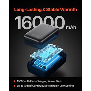 Giacca in pile riscaldata da uomo 7.4V 16000mAh con power bank ricaricabile, 6 zone di riscaldamento, 3 livelli di temperatura, felpa 7.4V 16000mAh - Product Image 3