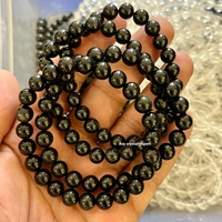 Bracelet en perles de tourmaline noire de haute qualité, 8 mm, pierres précieuses naturelles, cristal de guérison, méditation, Reiki, yoga, extensible, unisexe