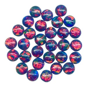 Opale noire naturelle d'Australie, cabochon rond de 3 mm, pierre précieuse créée en laboratoire, pierre en vrac, prix de gros pour la fabrication de bijoux - Product Image 4