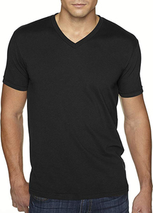 T-shirt col en V en gros |   T-shirt en coton personnalisé pour hommes et femmes |   Hauts décontractés de mode OEM - Product Image 2