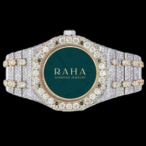 นาฬิกาเพชร RAHA ขนาด 40 มม. ตัวเรือนทองคำขาว กระจกแซฟไฟร์ ระบบอนาล็อก ควอตซ์ สำหรับผู้หญิง สายแบบหรูหราพร้อมตัวล็อค - Product Image 3