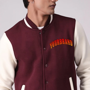 Blouson Bomber Varsity de Haute Qualité pour Femme, Corps en Laine avec Manches en Cuir Véritable, Col Montant, Blouson Universitaire pour Homme - Product Image 5