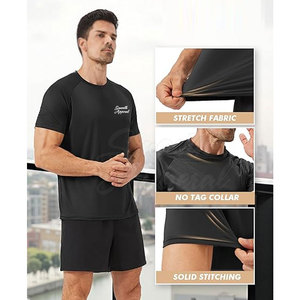 T-shirts de sport en maille pour hommes, respirants, à séchage rapide, pour la course à pied, la gym et les sports de plein air - Product Image 4