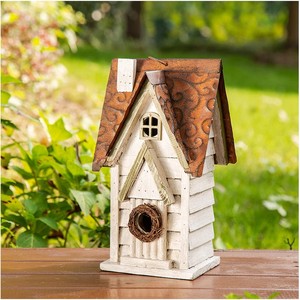 Nichoir artisanal en bois de teck - Décoration de jardin rustique - Vente en gros - Product Image 5