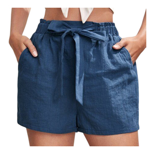 Short en lin moderne pour femmes avec un design chic, poches latérales confortables à la taille - Product Image 2