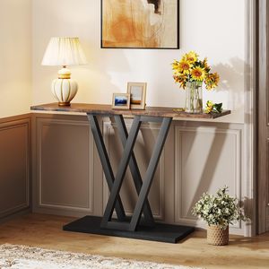Table console en bois moderne de 43 pouces, table étroite pour canapé, pour chambre à coucher et salon, montage facile - Product Image 4
