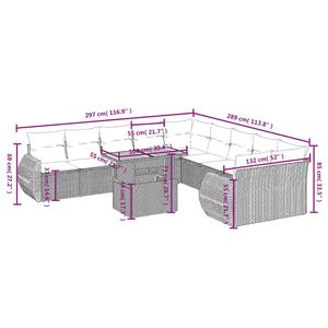 Conjunto de Sofá de Jardín con Reposabrazos Ajustables Grandes, Ratán Sintético Negro, Cómodo y Elegante - Product Image 3