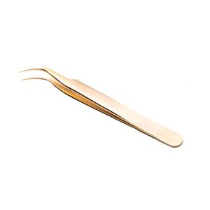 Pincettes d'extension de faux cils individuelles en gros Logo personnalisé Poignée en fibre à 90 degrés Pointe en fibre noire Volume en acier inoxydable - Product Image 1