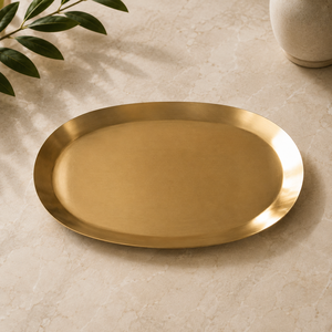 Hot Selling Brass Tabletop Serving Tray with Structured Raised <b>Border</b> and Warm Finish for Food <b>Display</b> Catering Dining and Event - Product Image 4