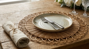 Wholesale Rattan Charger <b>Plates</b> Natural Handwoven Wicker Placemat Table Decor for Wedding and Catering Events - Product Image 5