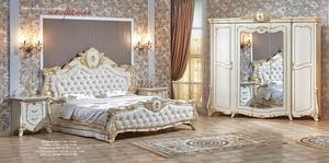 Muebles de dormitorio antiguos, juego de dormitorio con acabado clásico marrón, diseño de cama y dormitorio - Product Image 3