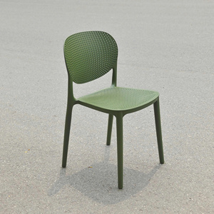 Silla de Jardín Moderna de Alta Gama en Verde Militar, Fabricada en Plástico Moldeado con Orificios, Impermeable, Duradera, Cómoda y Apilable, Muebles para Exteriores - Product Image 2
