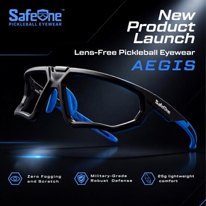 Lunettes de pickleball SafeOne AEGIS à monture intégrale, stabilisantes, protection pour la cuisine, sans verres - Product Image 2