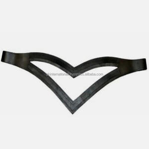 Bande de sourcil de cheval en cuir à Double canal vide personnalisée en forme de V avec rembourrage doux de vache et couture de bord durable - Product Image 5