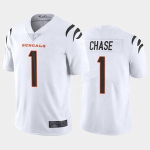 Camiseta de Fútbol Americano Naranja para Hombre Bengals Chase 1, Cuello en V, Manga Corta, Impresión Sublimada, Absorbe la Humedad, Corte Regular, Adulto - Product Image 3