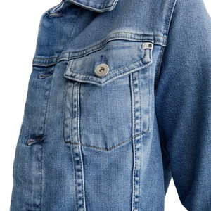 OEM/ODM Custom Vintage Winter Light Indigo Wash Slim Women's Pure Cotton <b>Denim</b> Jacket Soft <b>Stretch</b> Dual-Elastic Button Knitted - Product Image 3