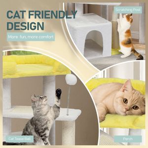 Torre per Gatti a Più Livelli Cozy Cat Condo da 27,5 Pollici con Tiragraffi e Cuccia Imbottita per Gattini, Imballaggio in Cartone per Interni - Product Image 4